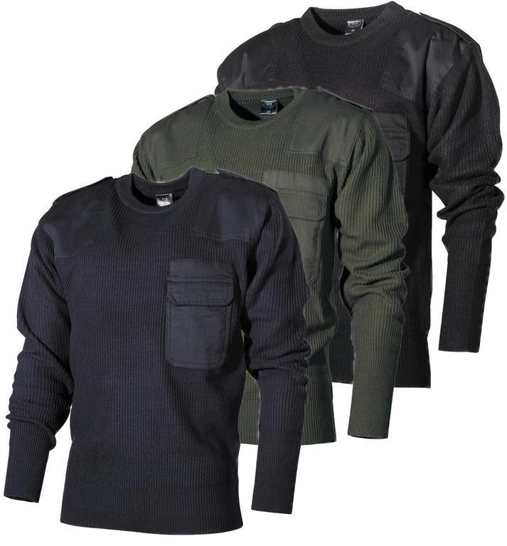 Bundeswehr Pullover mit Brusttasche BW Strickpullover mit Brusttasche + 2 Aufnäh
