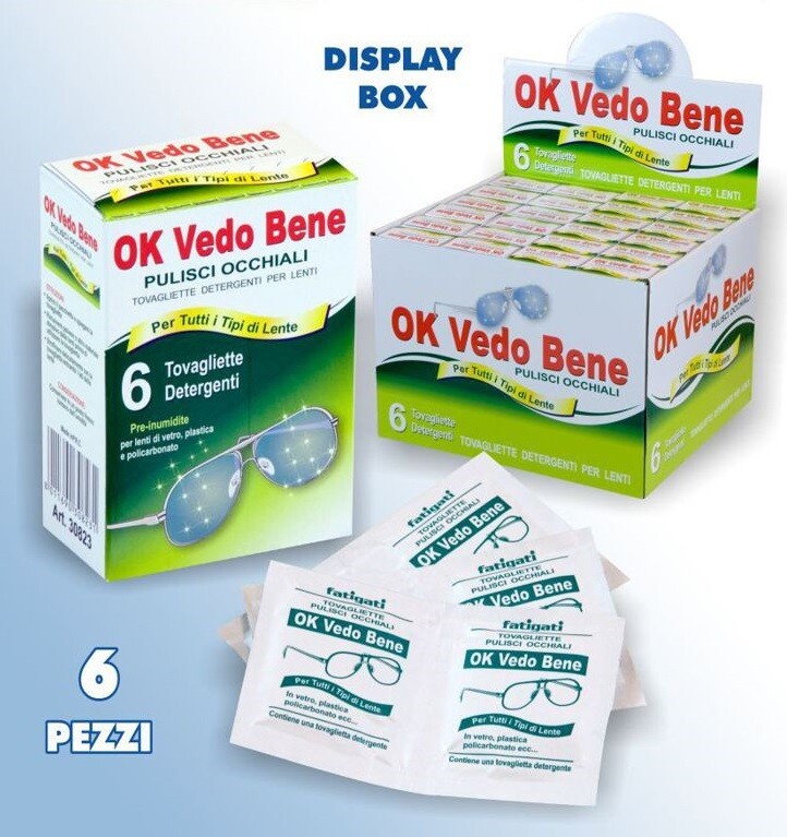set 48 Confezioni 6 Salviette Umidificate Per Pulizia Occhiali Detergenti dfh
