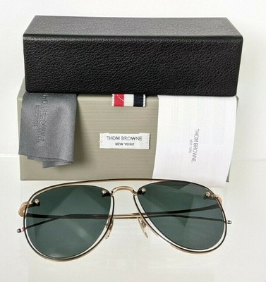 Pre-owned Dita Brand Authentic Thom Browne Sunglasses Tb 113-59-02 Gld-blk Tbs113 Frame In Green