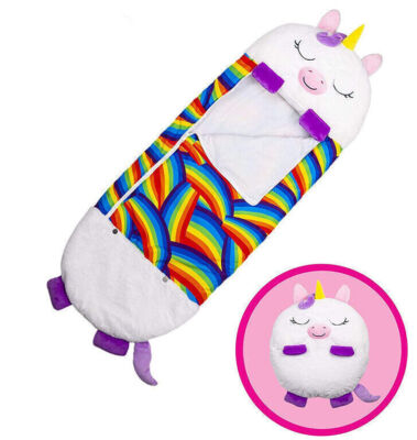 Large Sleeping Bag Happy Napping Napper FUNNY Pillow Warm Camping Unicorn 180cm