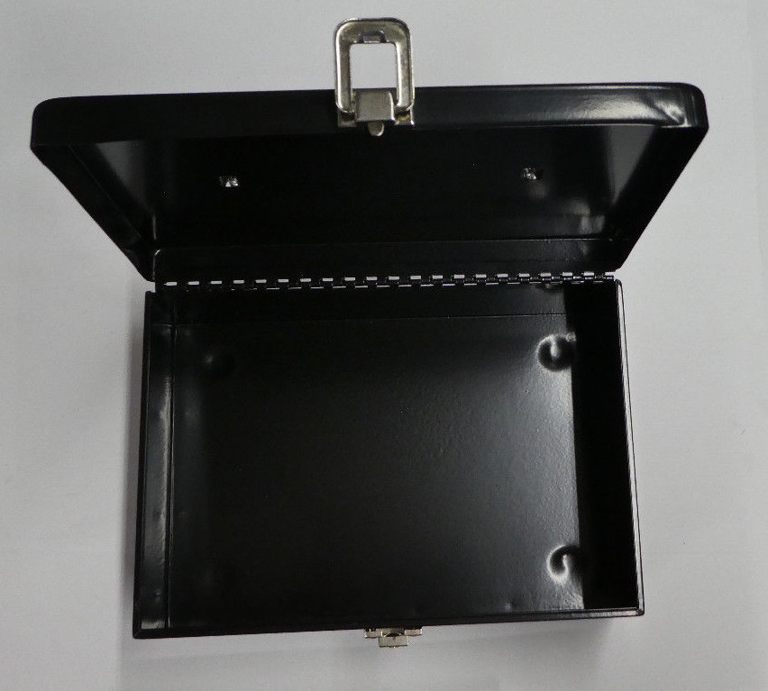 Master Key Lock Security Box. Metal Safe Cash Storage Money Coins Tray NO KEY.