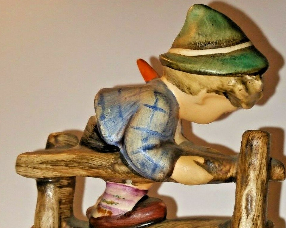 Goebel Hummel Boy on Fence with Frog 