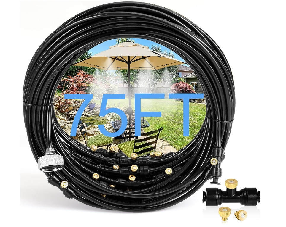 75FT Misting Cooling system water Mister Nozzle Misting Cooling System Fan Coole