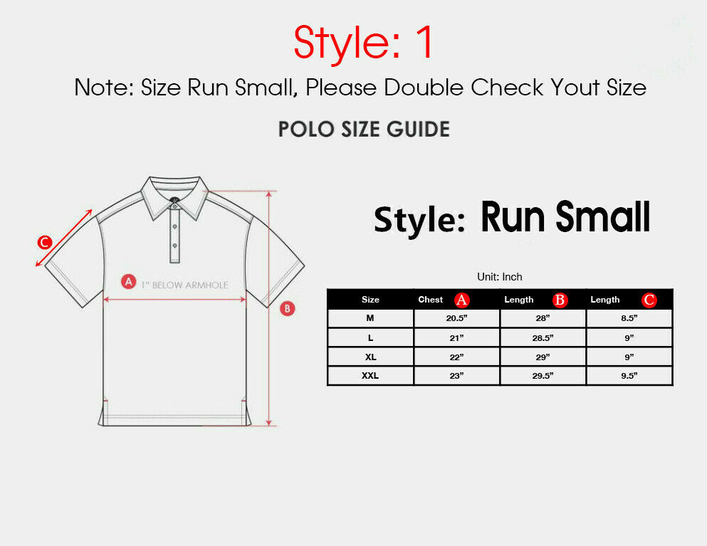 Men's Polo Shirt Dri-Fit Golf Sports Cotton T Shirt Jersey Casual Short Sleeve