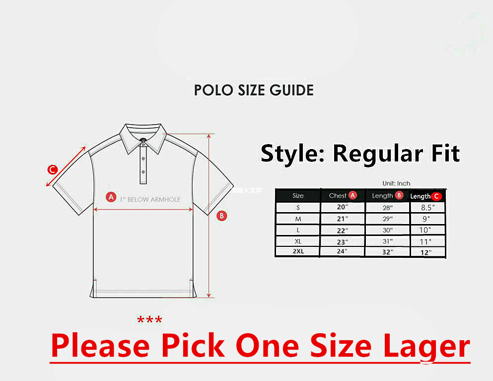 Men's Polo Shirt Golf Sports Plain Casual New Cotton Jersey T Shirt Short Sleeve