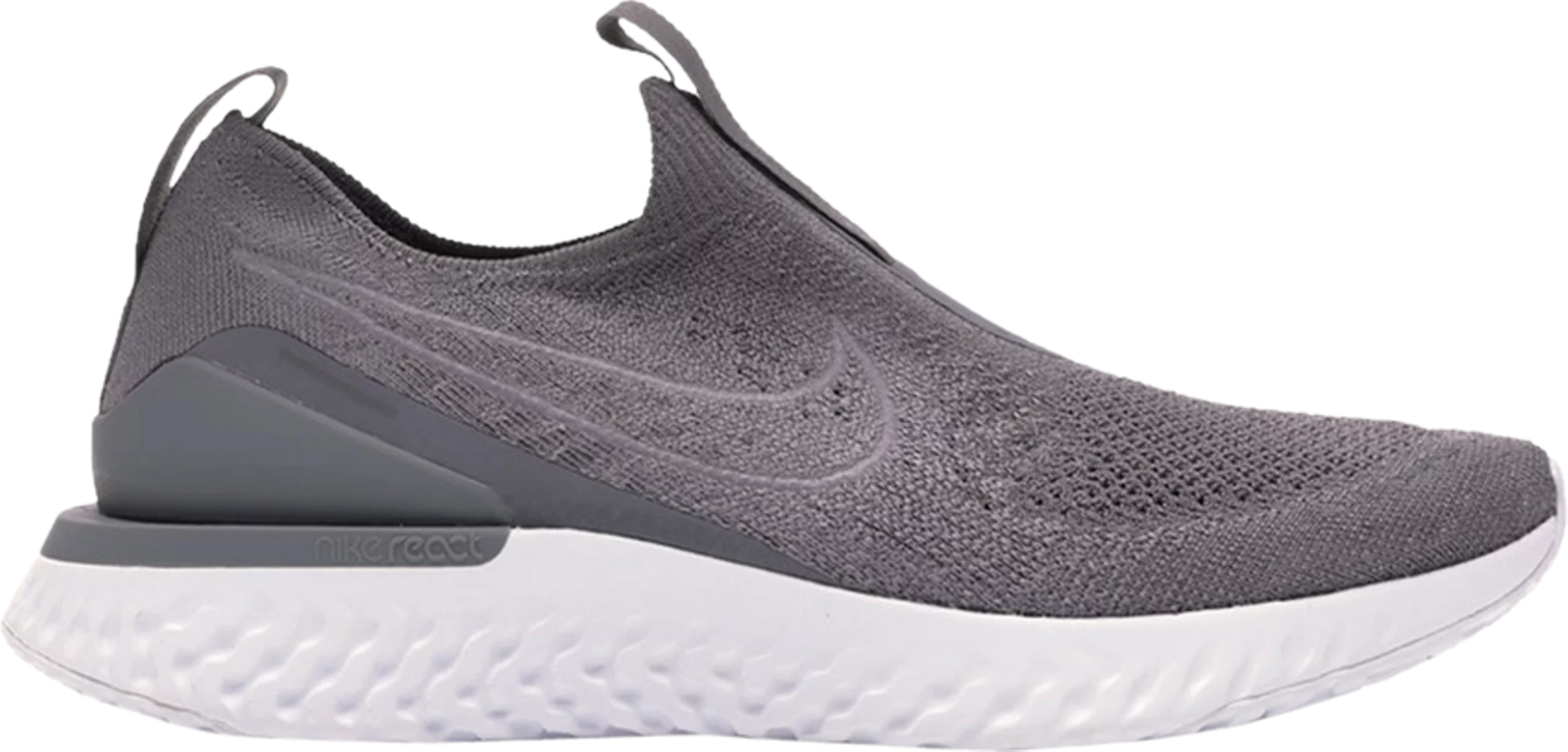 

W Nike Epic Phantom React Flyknit FK Gunsmoke Grey White BV0415-003 женские 8, Серый, Nike Epic Phantom React