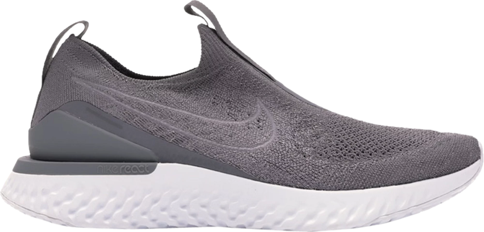 W Nike Epic Phantom React Flyknit FK Gunsmoke Grey White BV0415-003 женские 8