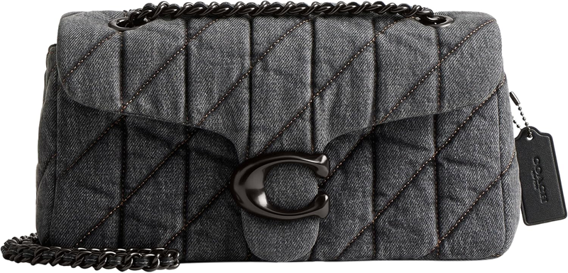 COACH Denim Quilted Tabby Shoulder Bag 26 with Chain