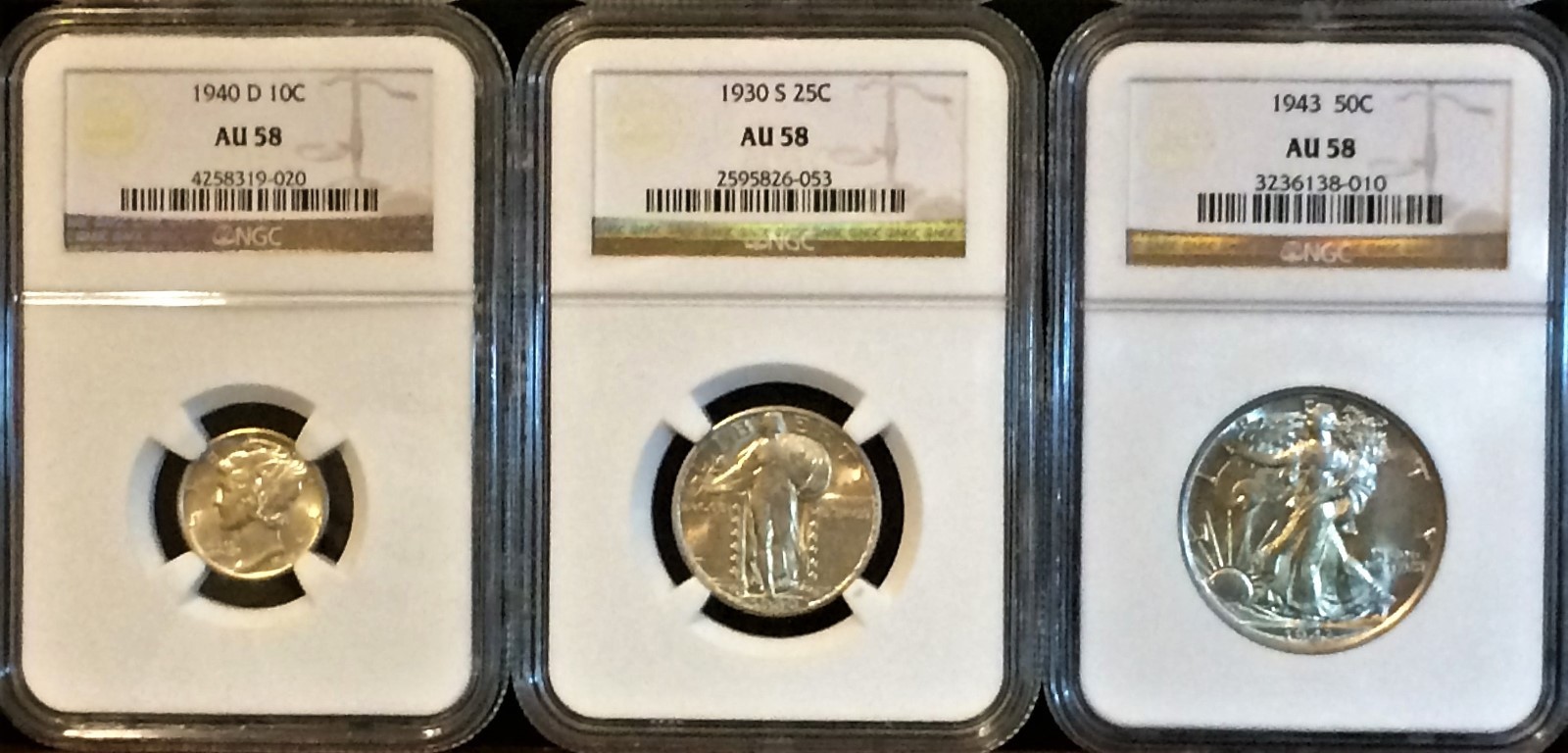 2016 GOLD DIME, QUARTER & HALF DOLLAR NGC SP69  w/SILVER NGC AU58 FREE SHIPPING