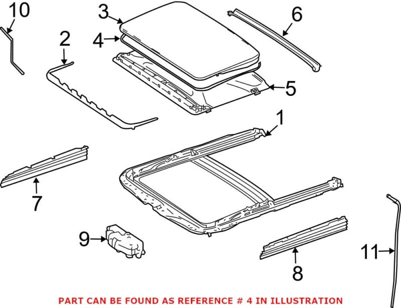 For Mercedes Genuine Sunroof Seal 1647800398