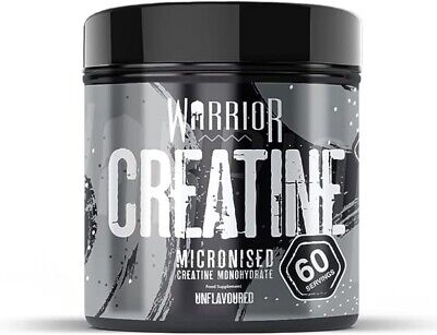 Warrior Creatine Monohydrate Powder 300g Unflavoured 60 serving Gym Bodybuilding