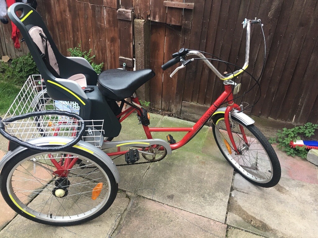 adult tricycle with baby seat