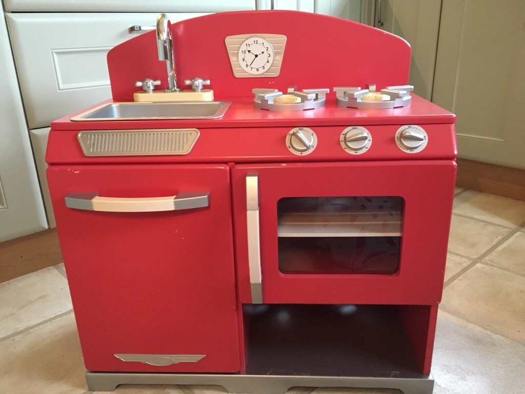 Great Little Trading Company Wooden Play Kitchen Red In