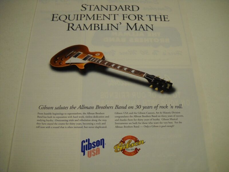 ALLMAN BROTHERS Gibson Guitar STANDARD FOR THE RAMBLIN