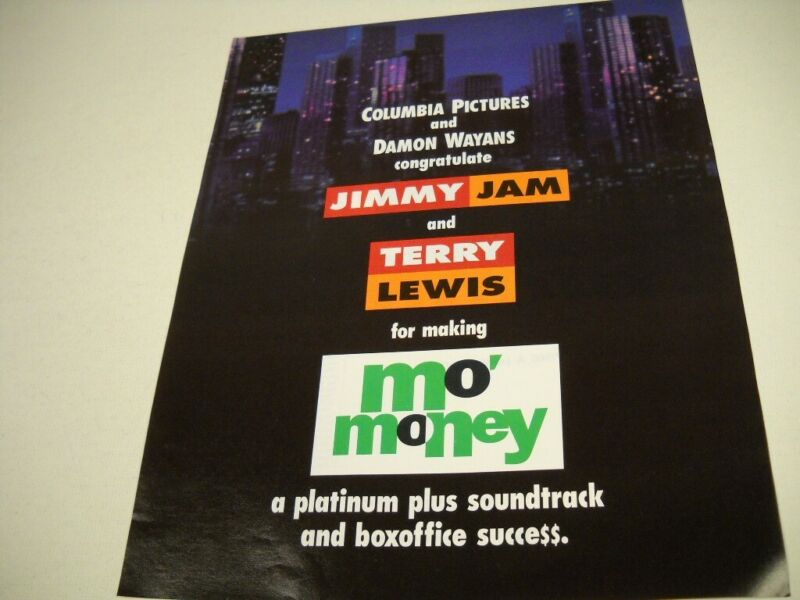JIMMY JAM & TERRY LEWIS Congrats... DAMON WAYANS & MO MONEY 1992 Promo Poster Ad