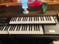 medium size household electric organ with foot pedals etc 