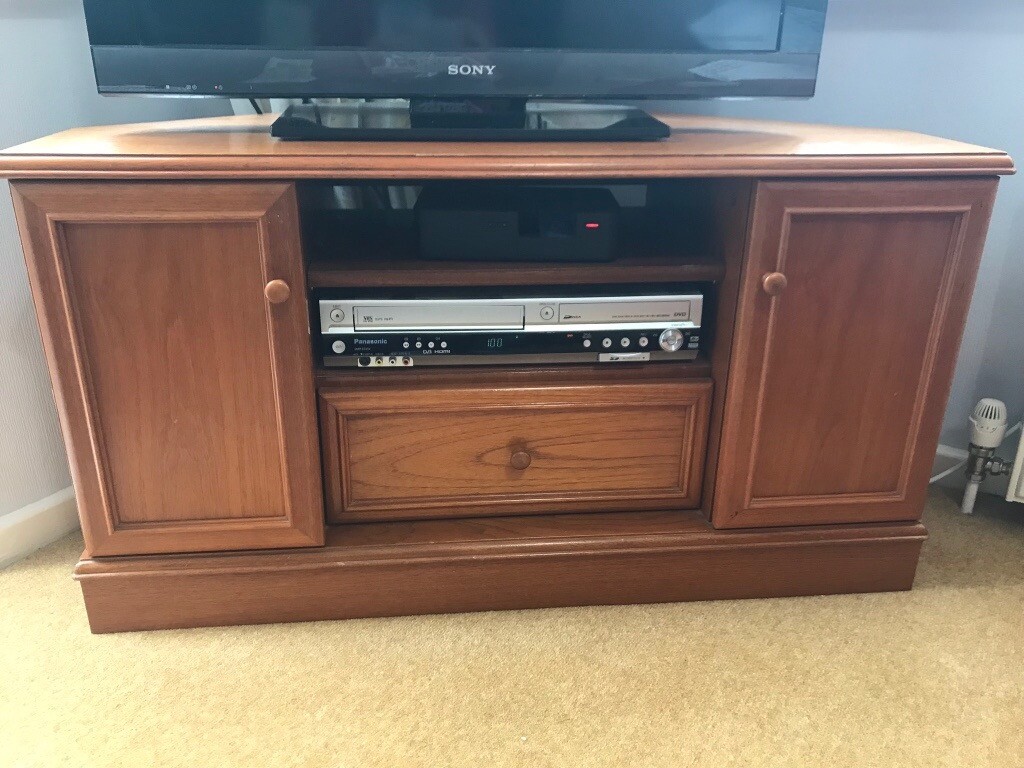 TV Corner Unit Solid Teak 1990's in Bramcote, Nottinghamshire