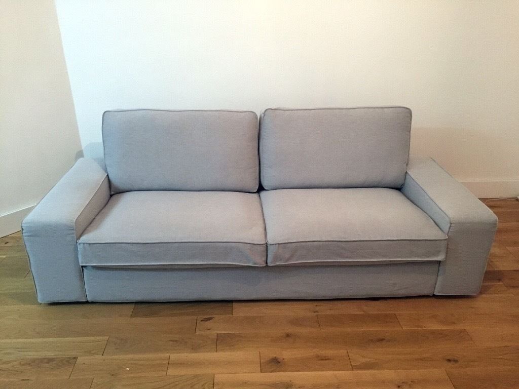 amelia light grey 3 seater sofa bed