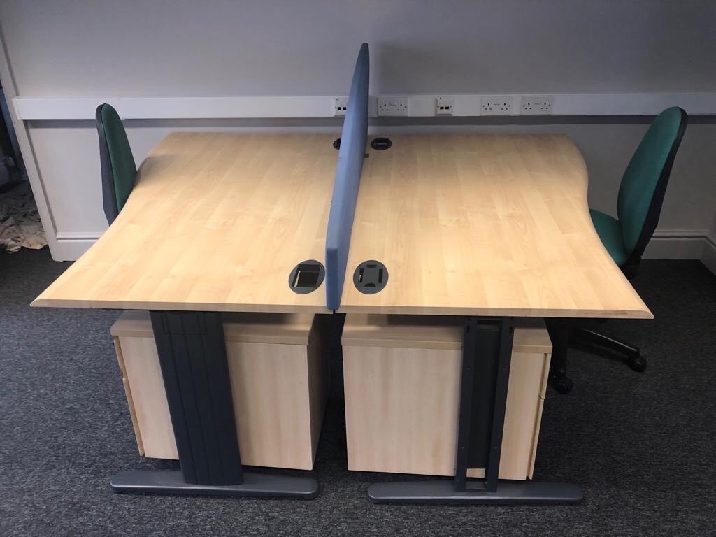 Six Office Desks & Drawers. Will sell separately or as a job lot. in Warrington, Cheshire