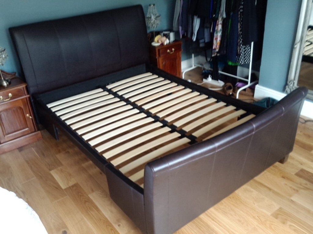 Double Faux Leather Sleigh bed in Southampton, Hampshire Gumtree