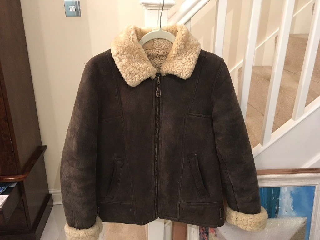 Lakeland genuine leather ladies sheepskin flying jacket size 12 in