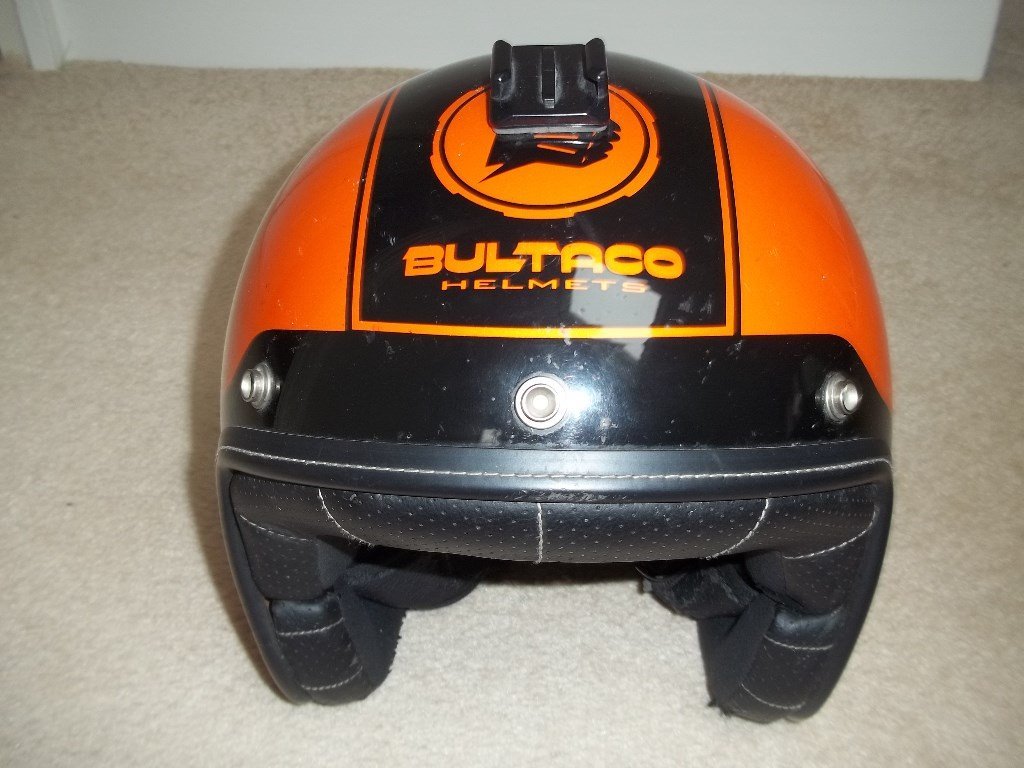 Bultaco Mercurio Orange Open Face Crash Helmet Size Large **STILL