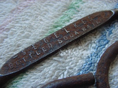 Vintage George Segelke's Bottled Soda Water Beatrice Nebraska Ice Block Tongs