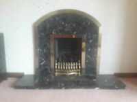 Marble fireplace with gas fire