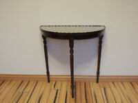 Half Moon Mahogany Console Table with Leather Top (UK Delivery)