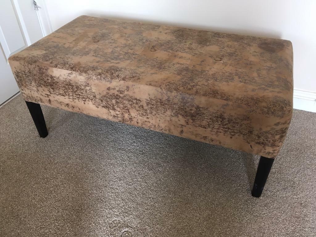 Large Brown faux leather footstool (New ex display) in Lincoln