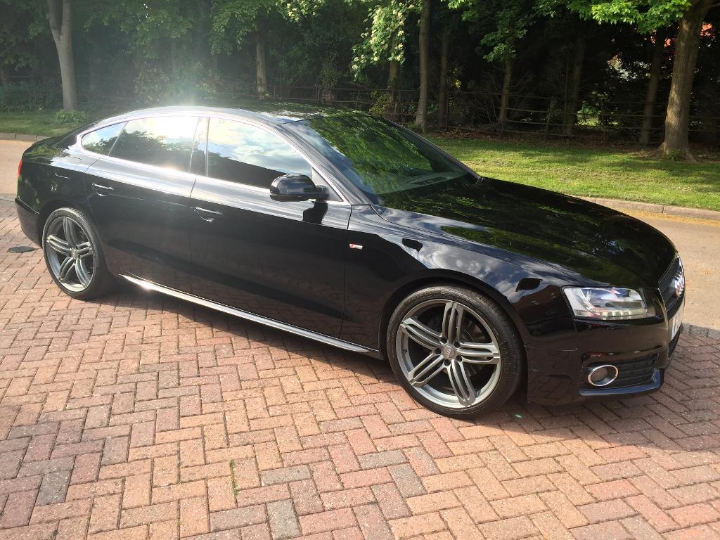 BLACK 2010 AUDI A5 S LINE SPORTBACK HATCHBACK 2.0T TFSI PETROL XENON