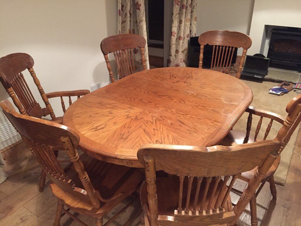 Extendable Dining Room Table with 6 Chairs | in Radstock, Somerset