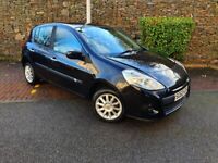2010 RANAULT CLIO 1.2 PETROL BLACK > M.O.T 12 OCTOBER 2022 > MILEAGE ONLY 77 K > 