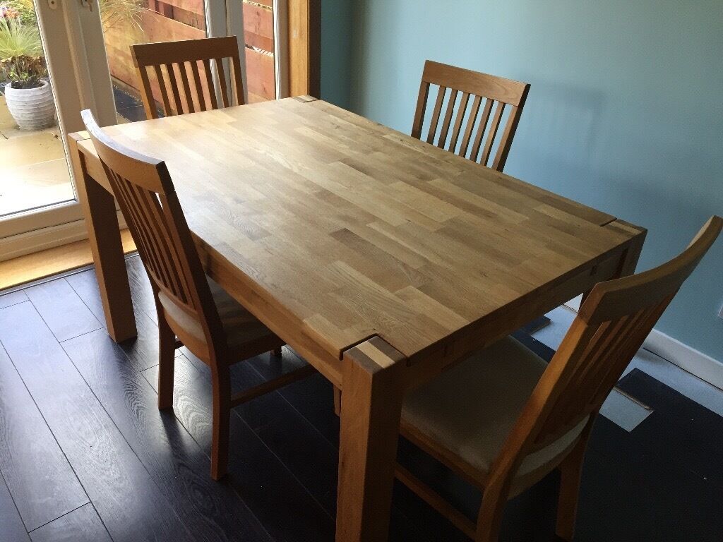 Solid Oak Dining Room Table and Chairs | in Carluke, South Lanarkshire