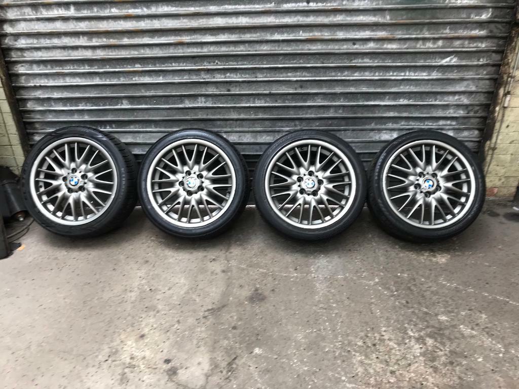 18” Genuine bmw alloy wheels & tyres 5x120 alloys, staggered 3 series 1