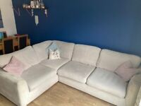 Grey corner sofa with matching footstool