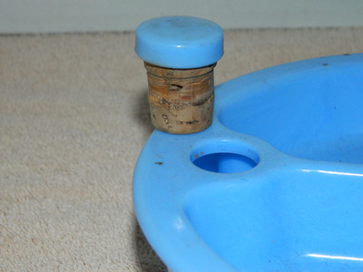 Vintage Blue Baby Divided Food Warmer Complete  with cork No Damage