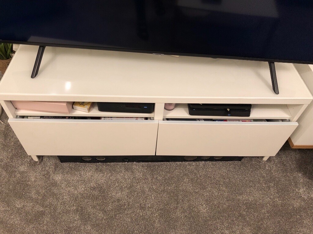 Ikea white gloss tv stand in Havant, Hampshire Gumtree