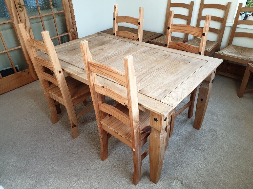 Mexican Pine Dining Table and 4 Chairs | in Plymouth, Devon | Gumtree