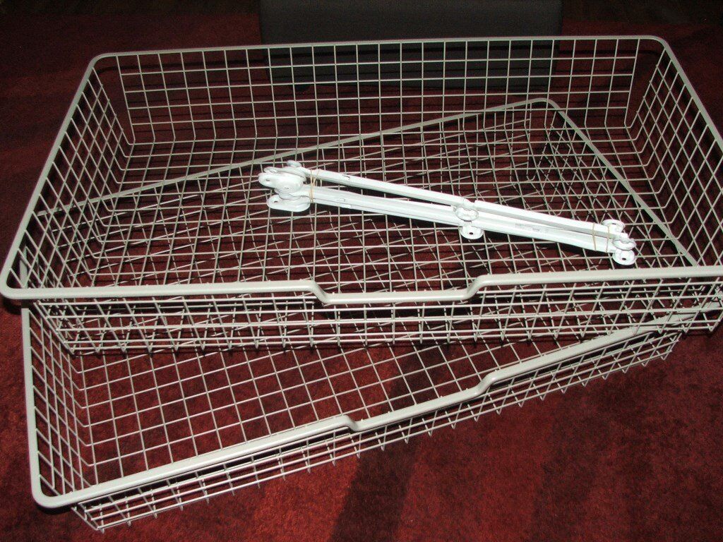 2 x IKEA KOMPLEMENT WIRE DRAWERS / BASKETS for PAX WARDROBE with METAL RUNNERS | in ...1024 x 768