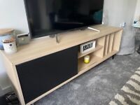 TV bench FARSUND oak/black