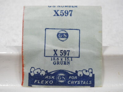 GS X597 PX597 Watch Crystal Fit Gruen - 18.6 x 15.1 mm - Replacement / Repair