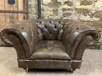 Tobacco Leather Chesterfield Club Chair 1112