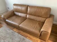Leather sofa and recliner armchair