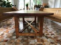 Table for Kitchen or Workshop Studio. Antique Solid Wood.