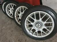 15" fox racing alloy wheels & brand new tyres 4x100 clio mini Honda..