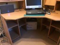 IKEA fitted corner computer desk home office
