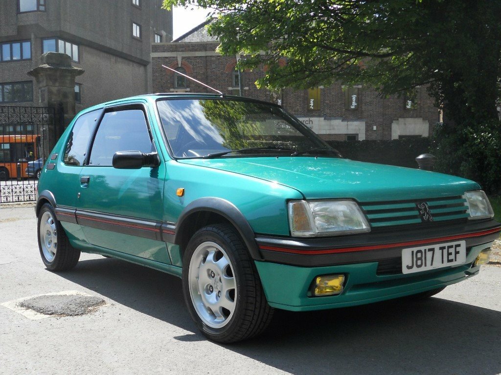 classic-peugeot-205-gti-1-9-in-rare-laser-green-in-whitchurch