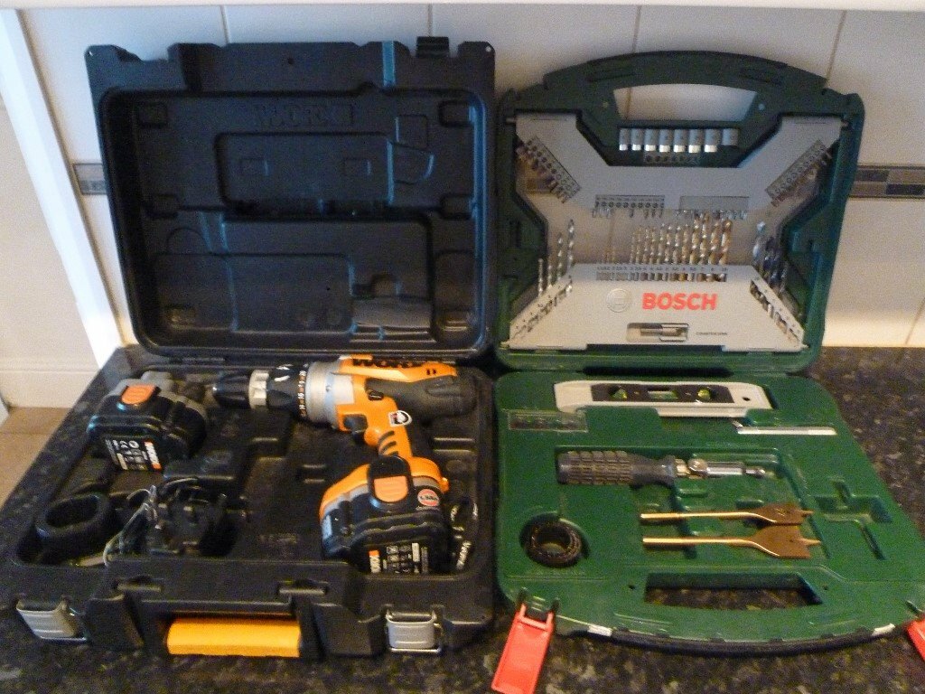 CORDLESS DRILL AND 60 BOSCH DRILL BITS (TWO CASES) in Rainham, Kent