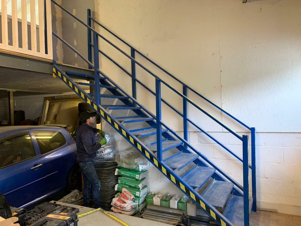 Mezzanine Steps Floor Staircase Metal Stair Handrail Balustrade Office